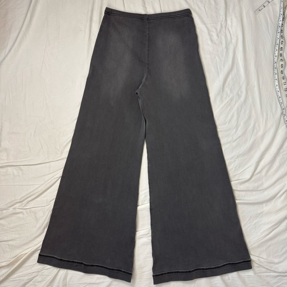 DO by Dee Ocleppo Anna High Rise Wide Leg Pants Gray Pull On Pin Tuck Women’s M - Picture 13 of 16